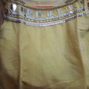 A-line Blend Chanderi Kurti