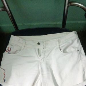 White Zola Shorts