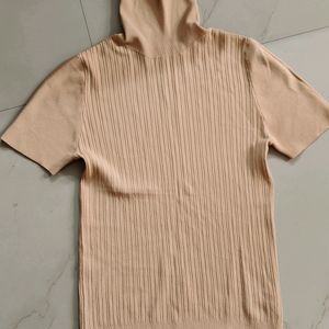 Unused Turtle Neck Beige Top