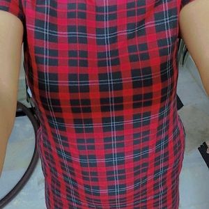 Red Plaid Mini Dress