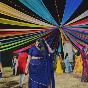 Navy blue Bandhani Printed Lehnga Choli