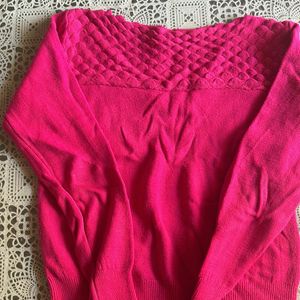 Magenta Woollen Top