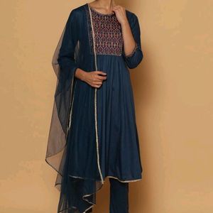 Biba A-line Kurti Set With Yoke Work