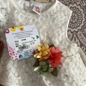 Frill Party Wear White Baby Girl Frock