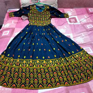 Plastic Mirror&Embroidery Work Anarkali Dress