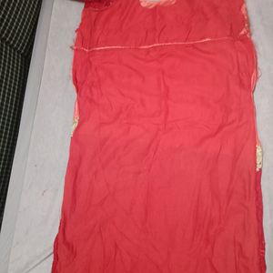 Red N Peach Party Wear Kurta