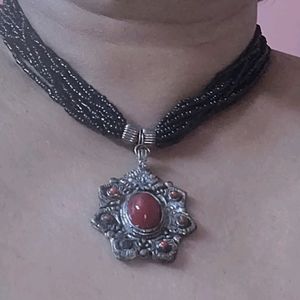 Neckpiece With Vintage Tibetan Pendant