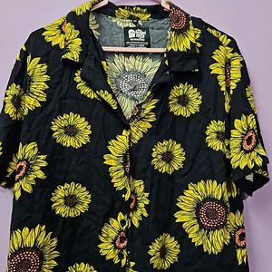 Sunflower Print Casual Shirt