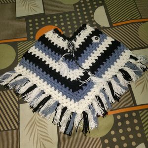 Kids Poncho Winter Handknit