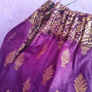 Jacket Style Blause With Banarasi Skirt