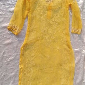 💛Lucknowi Work With Gota Patti Chikankari Kurta