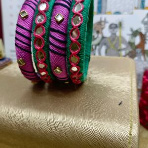 Handmade Thread Bangle (Set Of 2)