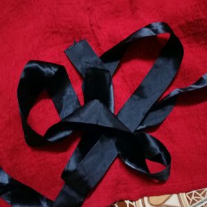 Red Top♥️Long Black Princess Ribbon