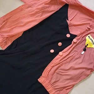 Black Orange Mix Color Crep Top😍😍🥰jacket Type