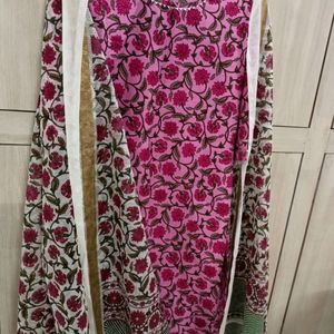 Floral Print Cotton Kurta Pant Set