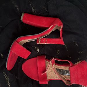 Brand New Red Block Heels