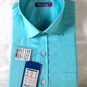 Men Formal Shirt Sky Blue Solid Color Offices Wear