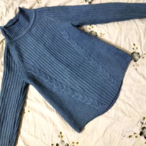 Turtle neck Light Blue Shade Sweater