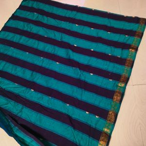 Multi colour Cotton blend cure Gadwal saree