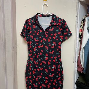 Urbanic Cherry 🍒print  Bodycon Dresss.  Bust Fits 30 To 38 Size