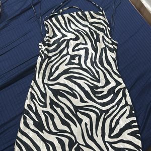 Zebra Print Satin Dress H&M