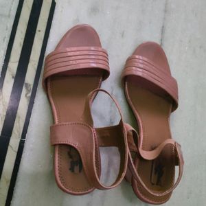 Block Heels Peach Colour