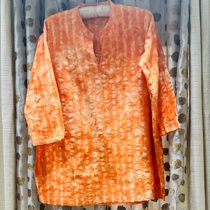 🧡Smart & Sassy Orange Mandarin Collar Tunic 🧡