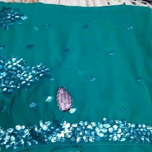 Border Sequined Saree