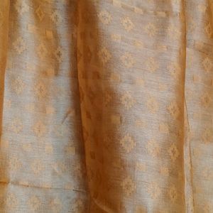 Women Tussar Silk Printed Dupatta With Tassels