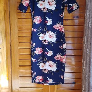 Bodycon Floral Formal Midi Dress