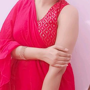 Ready to wear Rani pink Georgette saree💖