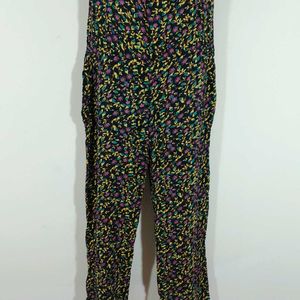 Black Printed Jumpsuit For Women's