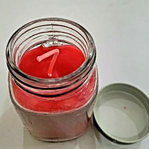 Rose Fragrance Mug Jar Candle Red