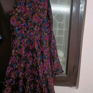 New Multicolour Assymetric Dress In XL Size