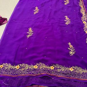 Jaipuri Blue Saree