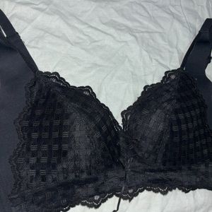 Lace Detailed Black Bra