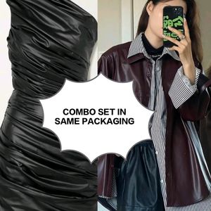 NEWME COMBO Set Leather DRESS And JACKET With Tag