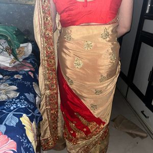 crepe saree with blouse