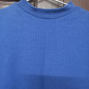 Blue High Neck Top