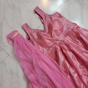 Pink Dupion Silk Gown