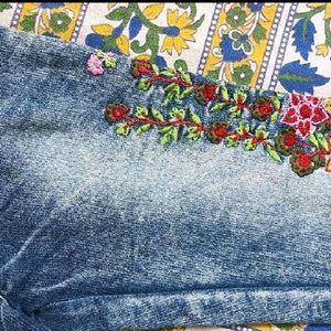 Skinny Girl's Jeans, Denim with Hand Embroidry