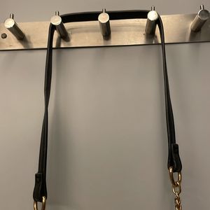 Two Way Black Sling Bag With Gold Details