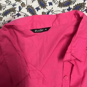 pink cropped shirt