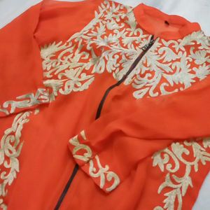 Georgett Kurti With Inner N Beautiful Embroidery