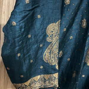 Blue Banarasi Seroski Work Suit