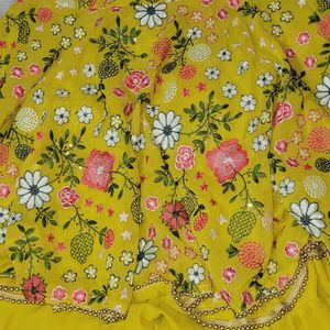 Yellow Georgette Haldi Designer Outfit