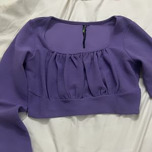 Lavender Ruched Crop Top