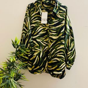 Zara Animal Printed Oversize Shirt