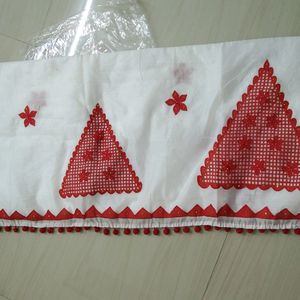 Pure Cotton Material Jamdani (Red ♥️ White 🤍)