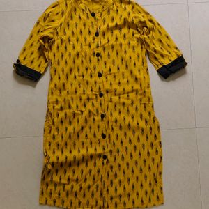 New Mustard Yellow Kurta - L